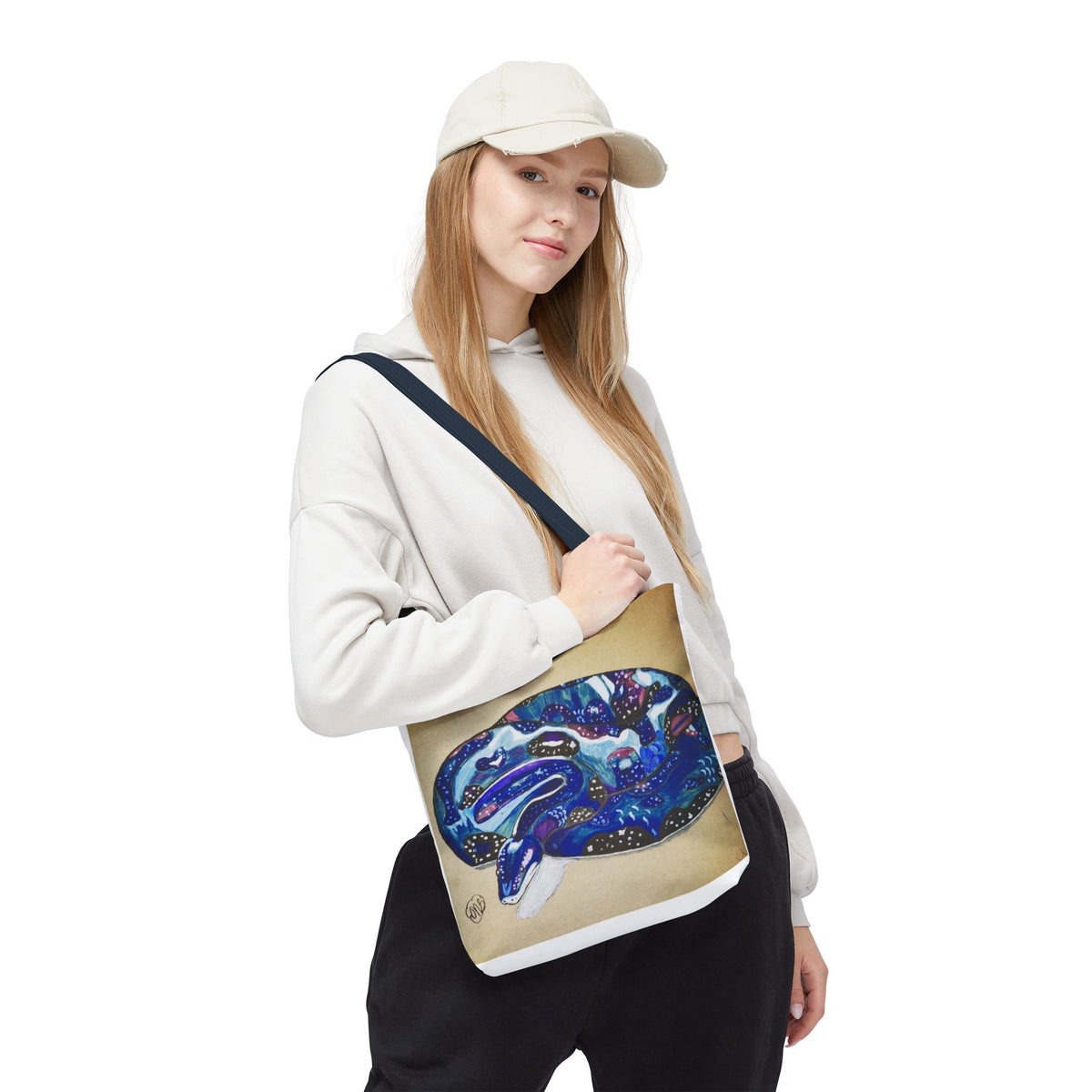 Vibrant Artistic Snake Tote Bag, Unique Eco-Friendly Bag, Perfect for Shopping, Beach, Travel, Art Lovers Gift