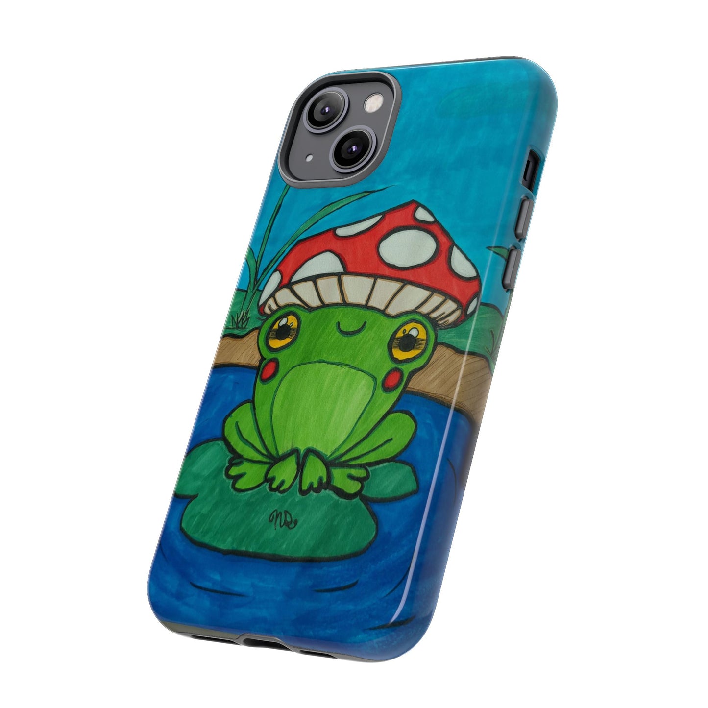 Frog Design Phone Case - Cute Nature Lover Gift, Green Frog Tough Cases for Dog Lovers, Kids, Birthday, Eco-Friendly Gift