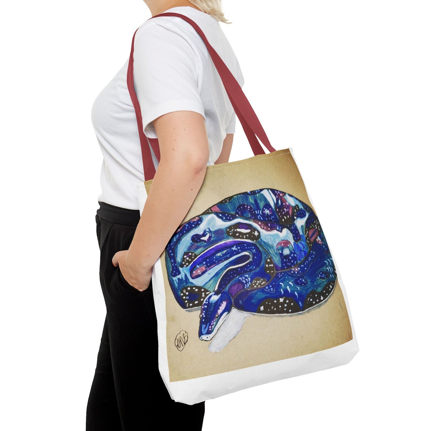 Vibrant Artistic Snake Tote Bag, Unique Eco-Friendly Bag, Perfect for Shopping, Beach, Travel, Art Lovers Gift