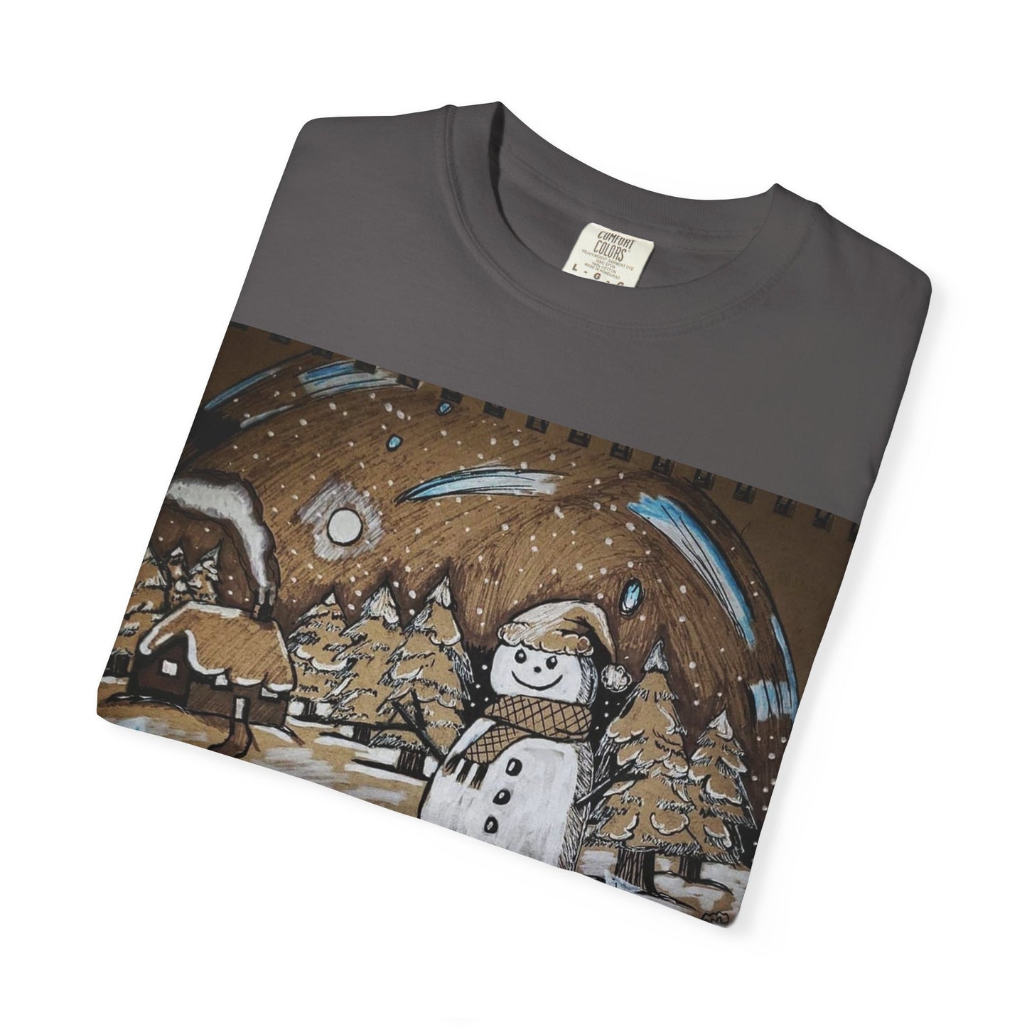 Snow Globe T-Shirt, Cozy Winter Apparel, Holiday Gift, Unisex Tee, Christmas, Snowman Design