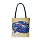 Vibrant Artistic Snake Tote Bag, Unique Eco-Friendly Bag, Perfect for Shopping, Beach, Travel, Art Lovers Gift