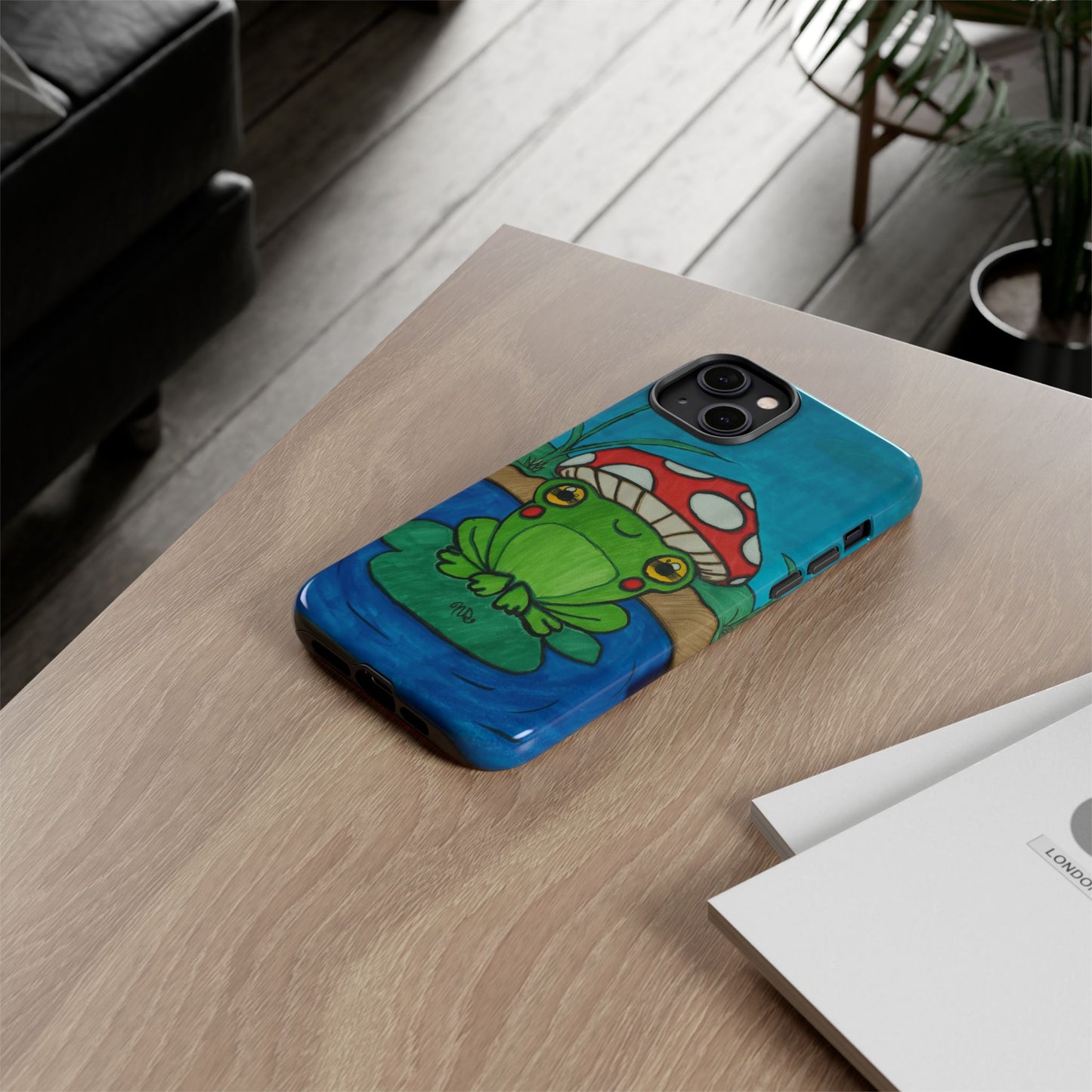 Frog Design Phone Case - Cute Nature Lover Gift, Green Frog Tough Cases for Dog Lovers, Kids, Birthday, Eco-Friendly Gift