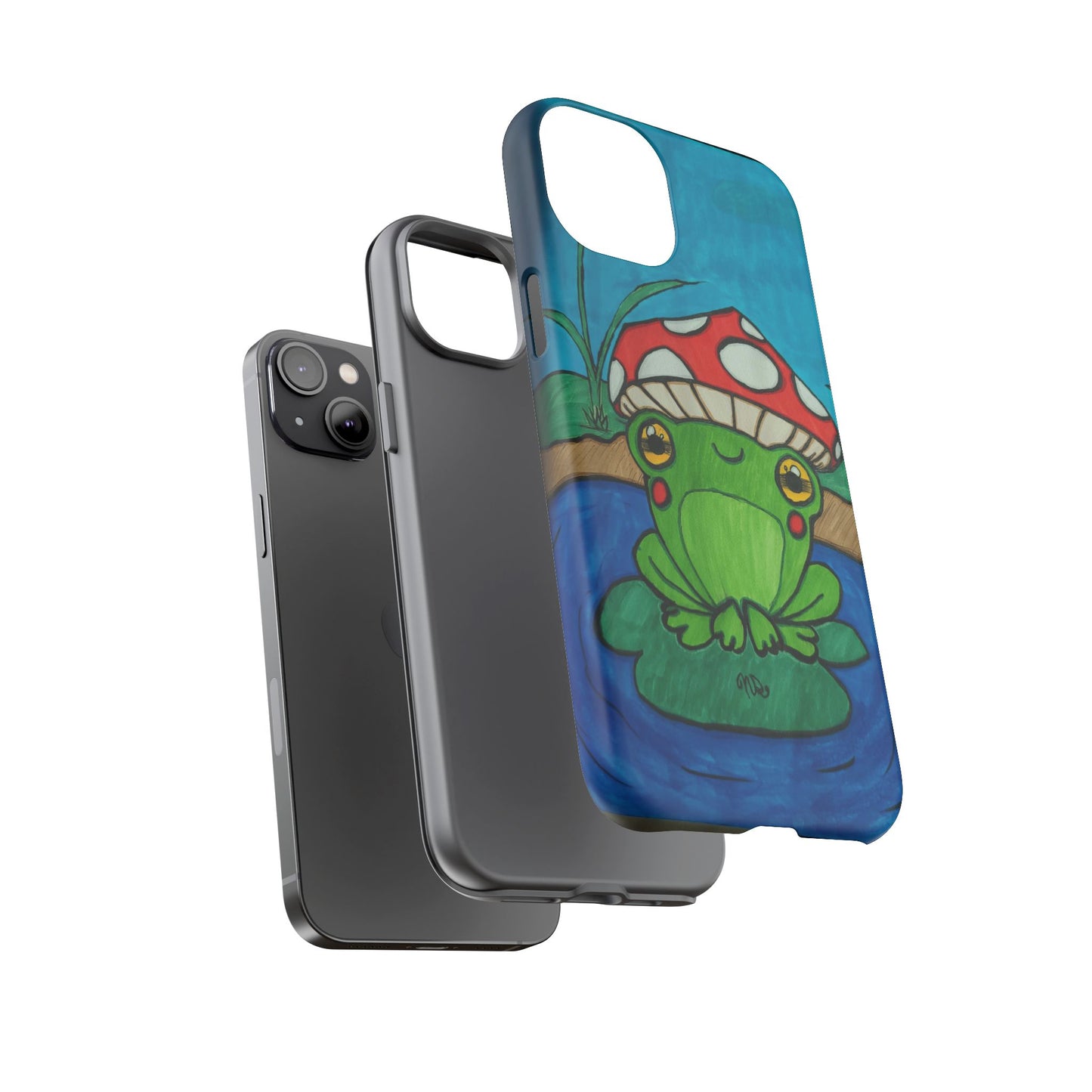 Frog Design Phone Case - Cute Nature Lover Gift, Green Frog Tough Cases for Dog Lovers, Kids, Birthday, Eco-Friendly Gift