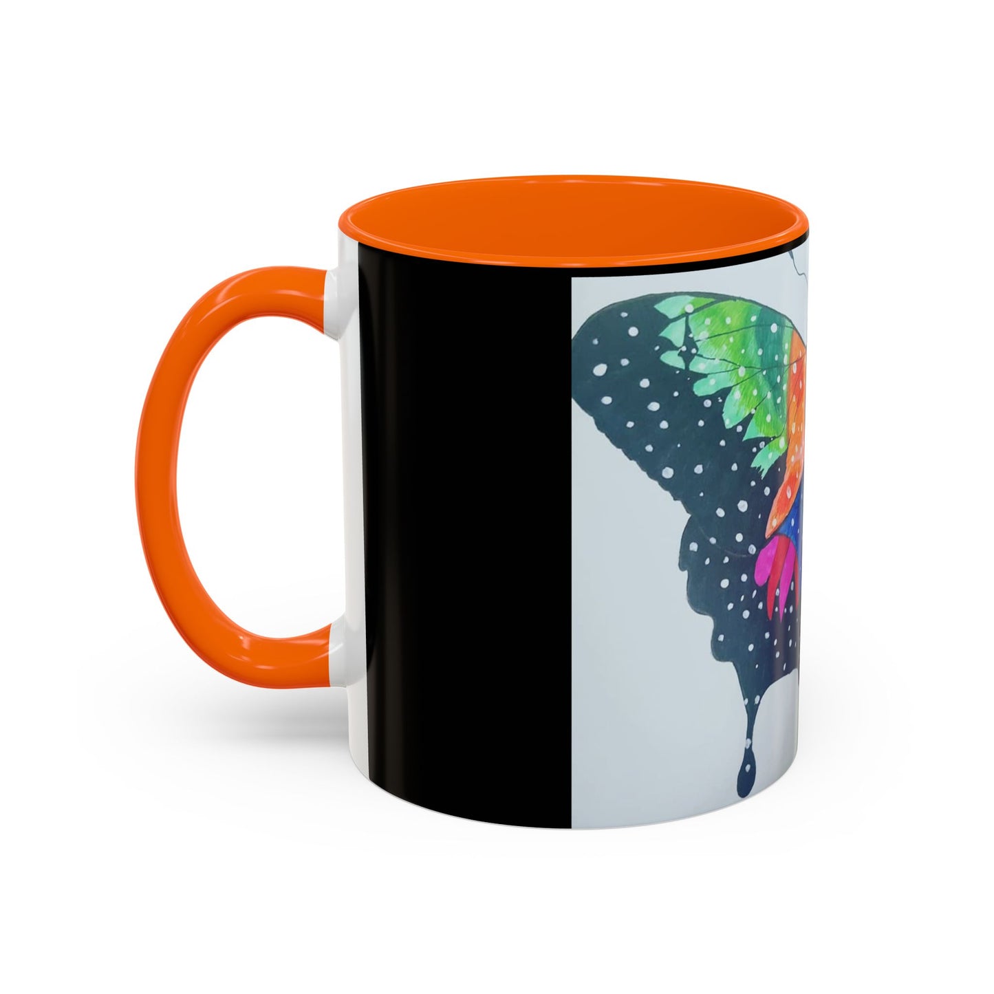 Colorful Butterfly Accent Coffee Mug, Inspirational Gift for Nature Lovers, Artistic Ceramic Cup, Perfect for Home & Office