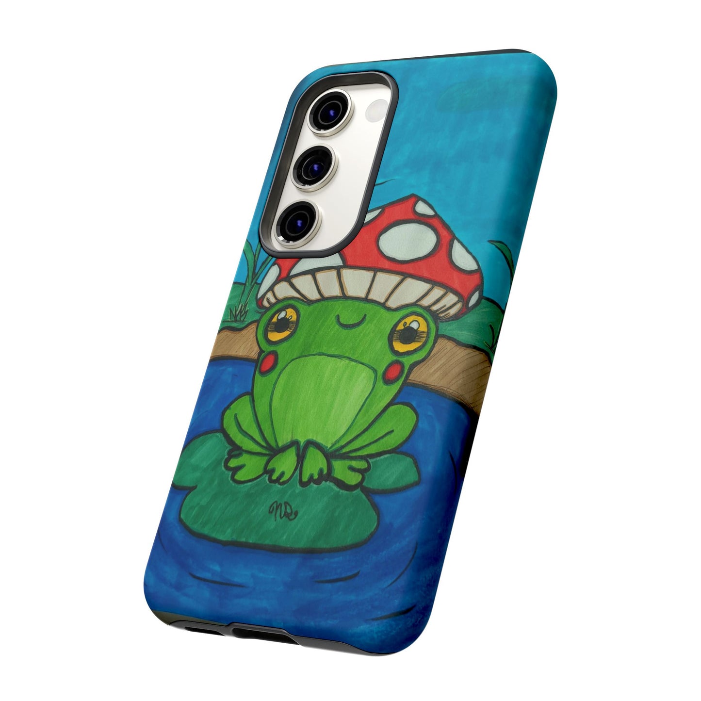 Frog Design Phone Case - Cute Nature Lover Gift, Green Frog Tough Cases for Dog Lovers, Kids, Birthday, Eco-Friendly Gift