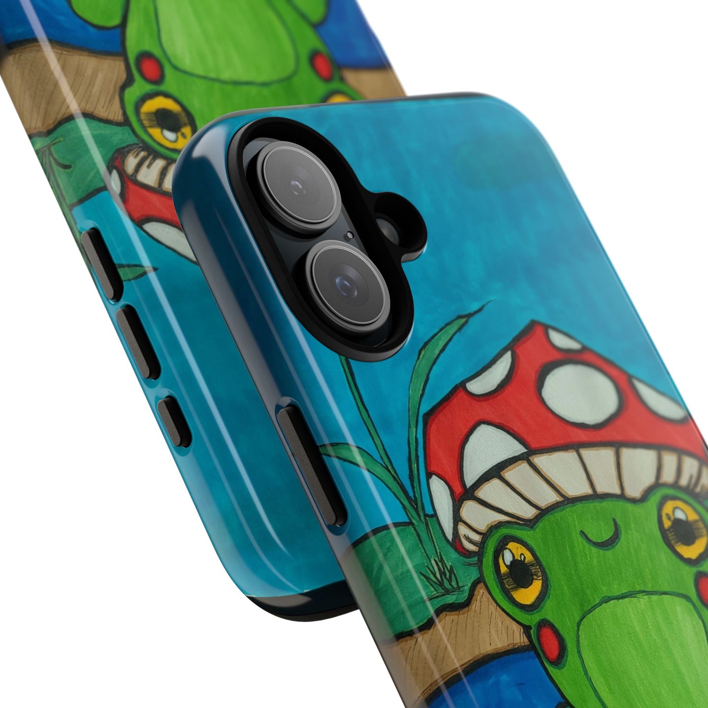 Frog Design Phone Case - Cute Nature Lover Gift, Green Frog Tough Cases for Dog Lovers, Kids, Birthday, Eco-Friendly Gift