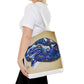 Vibrant Artistic Snake Tote Bag, Unique Eco-Friendly Bag, Perfect for Shopping, Beach, Travel, Art Lovers Gift