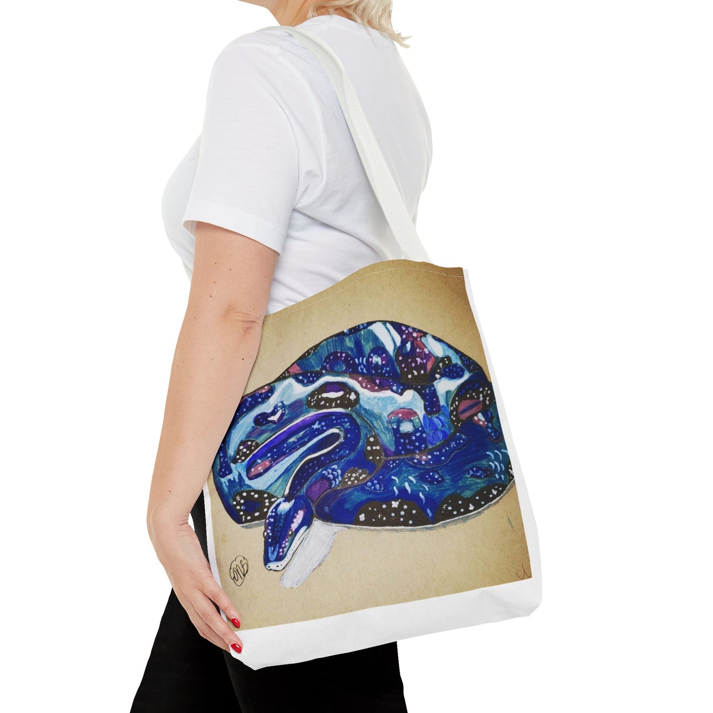 Vibrant Artistic Snake Tote Bag, Unique Eco-Friendly Bag, Perfect for Shopping, Beach, Travel, Art Lovers Gift
