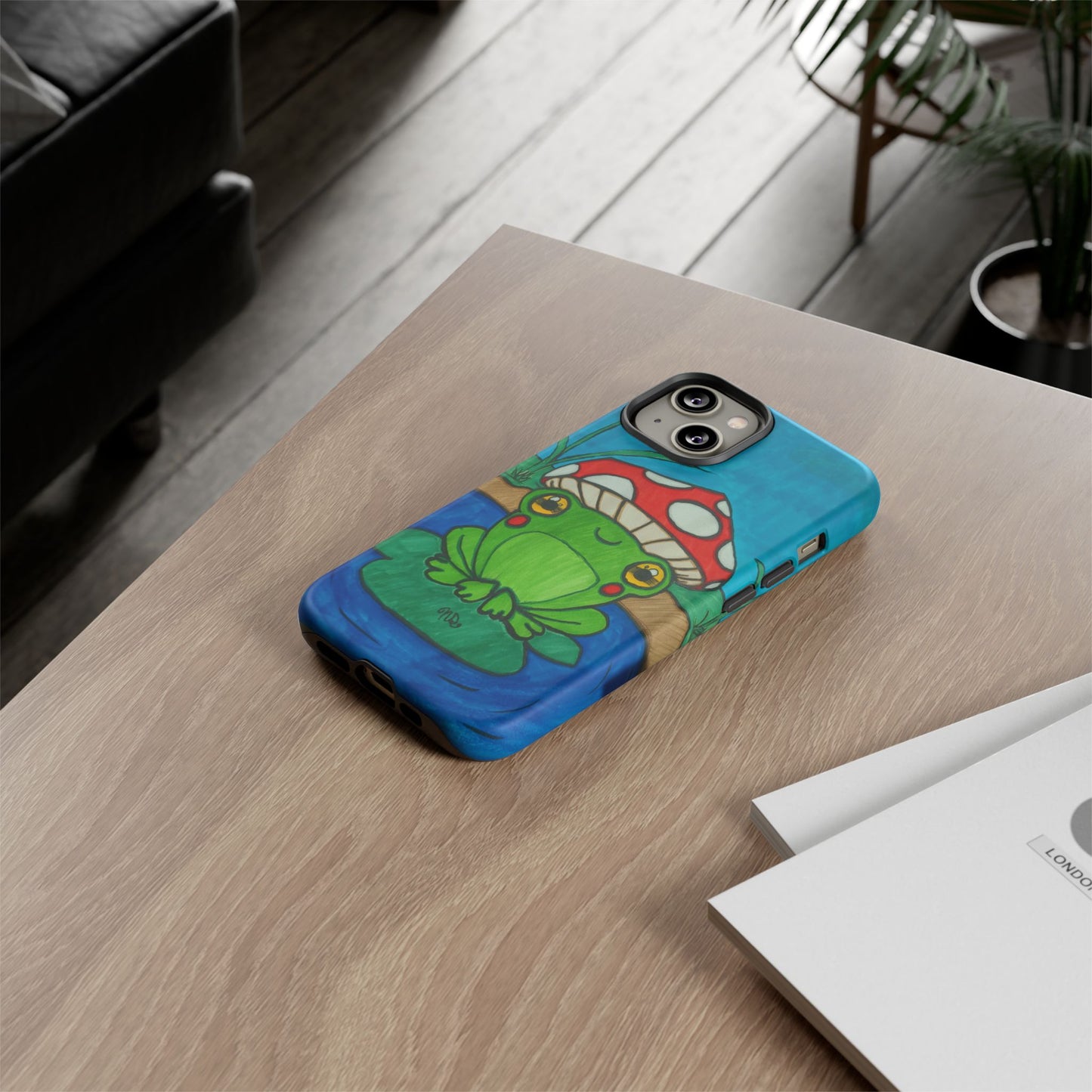 Frog Design Phone Case - Cute Nature Lover Gift, Green Frog Tough Cases for Dog Lovers, Kids, Birthday, Eco-Friendly Gift