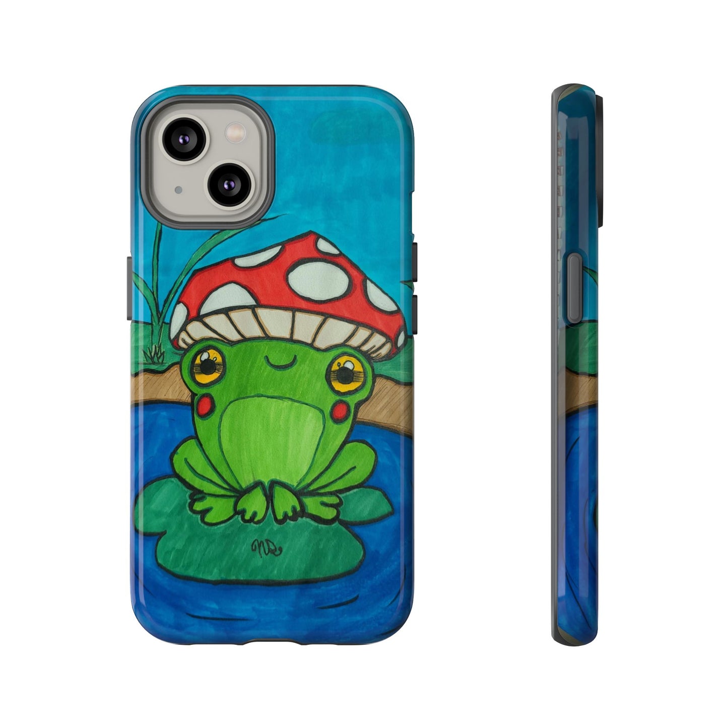 Frog Design Phone Case - Cute Nature Lover Gift, Green Frog Tough Cases for Dog Lovers, Kids, Birthday, Eco-Friendly Gift