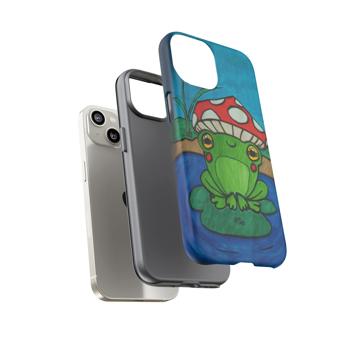 Frog Design Phone Case - Cute Nature Lover Gift, Green Frog Tough Cases for Dog Lovers, Kids, Birthday, Eco-Friendly Gift
