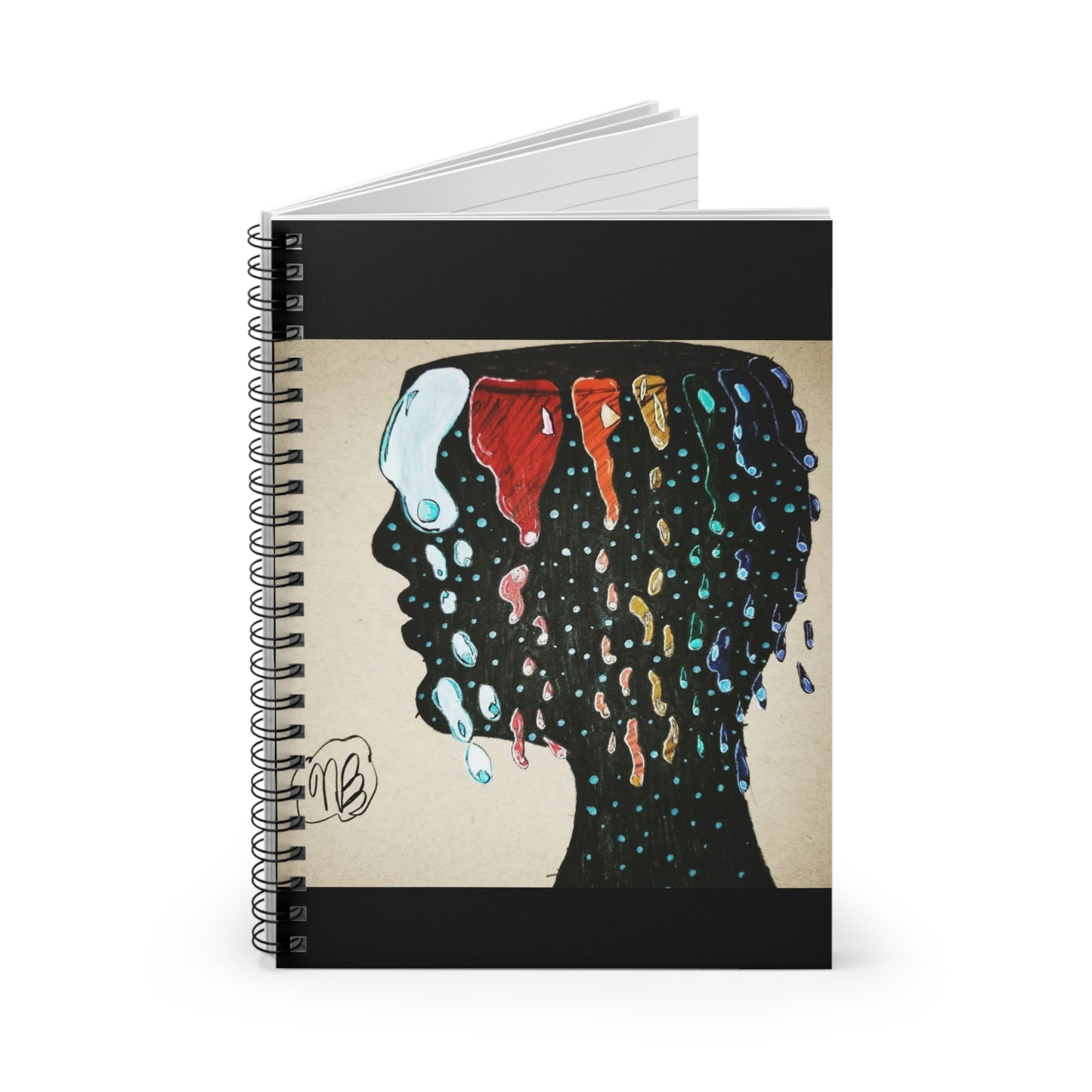 Artistic Spiral Notebook - Ruled Lines, Creative Journal, Sketchbook, Gift for Students, Unique Artwork, Mindfulness