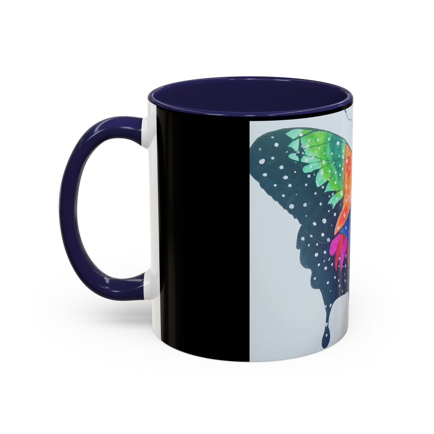 Colorful Butterfly Accent Coffee Mug, Inspirational Gift for Nature Lovers, Artistic Ceramic Cup, Perfect for Home & Office