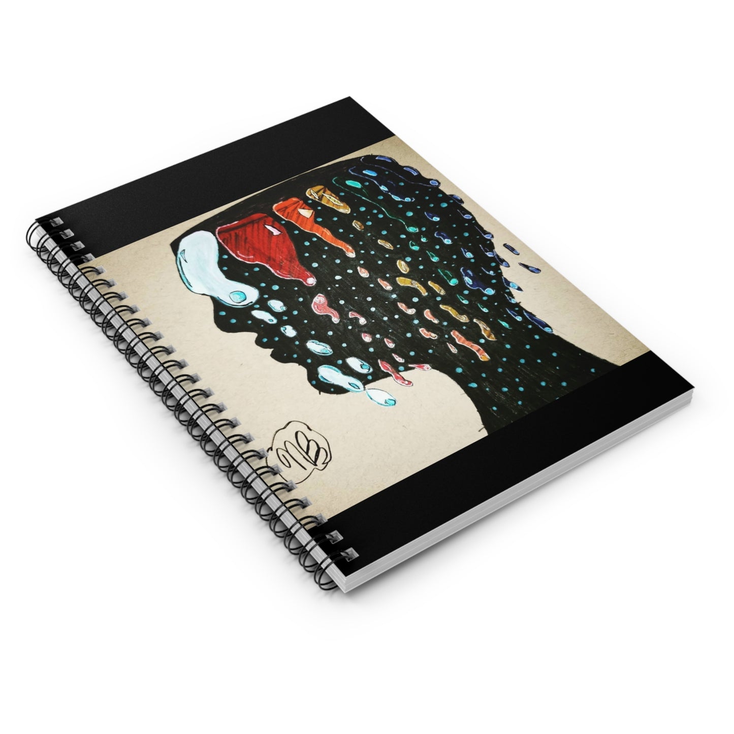 Artistic Spiral Notebook - Ruled Lines, Creative Journal, Sketchbook, Gift for Students, Unique Artwork, Mindfulness