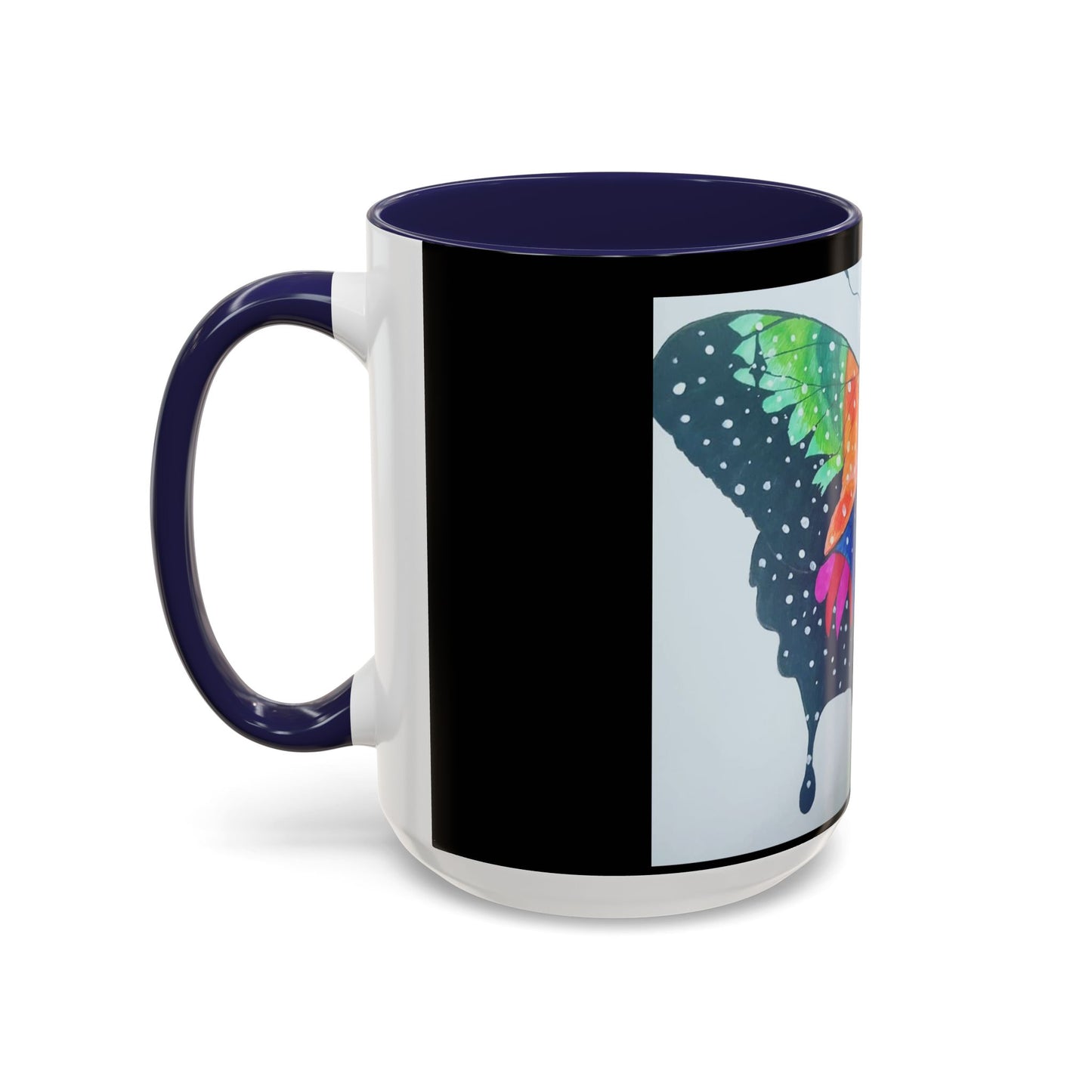 Colorful Butterfly Accent Coffee Mug, Inspirational Gift for Nature Lovers, Artistic Ceramic Cup, Perfect for Home & Office