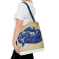 Vibrant Artistic Snake Tote Bag, Unique Eco-Friendly Bag, Perfect for Shopping, Beach, Travel, Art Lovers Gift