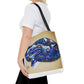 Vibrant Artistic Snake Tote Bag, Unique Eco-Friendly Bag, Perfect for Shopping, Beach, Travel, Art Lovers Gift