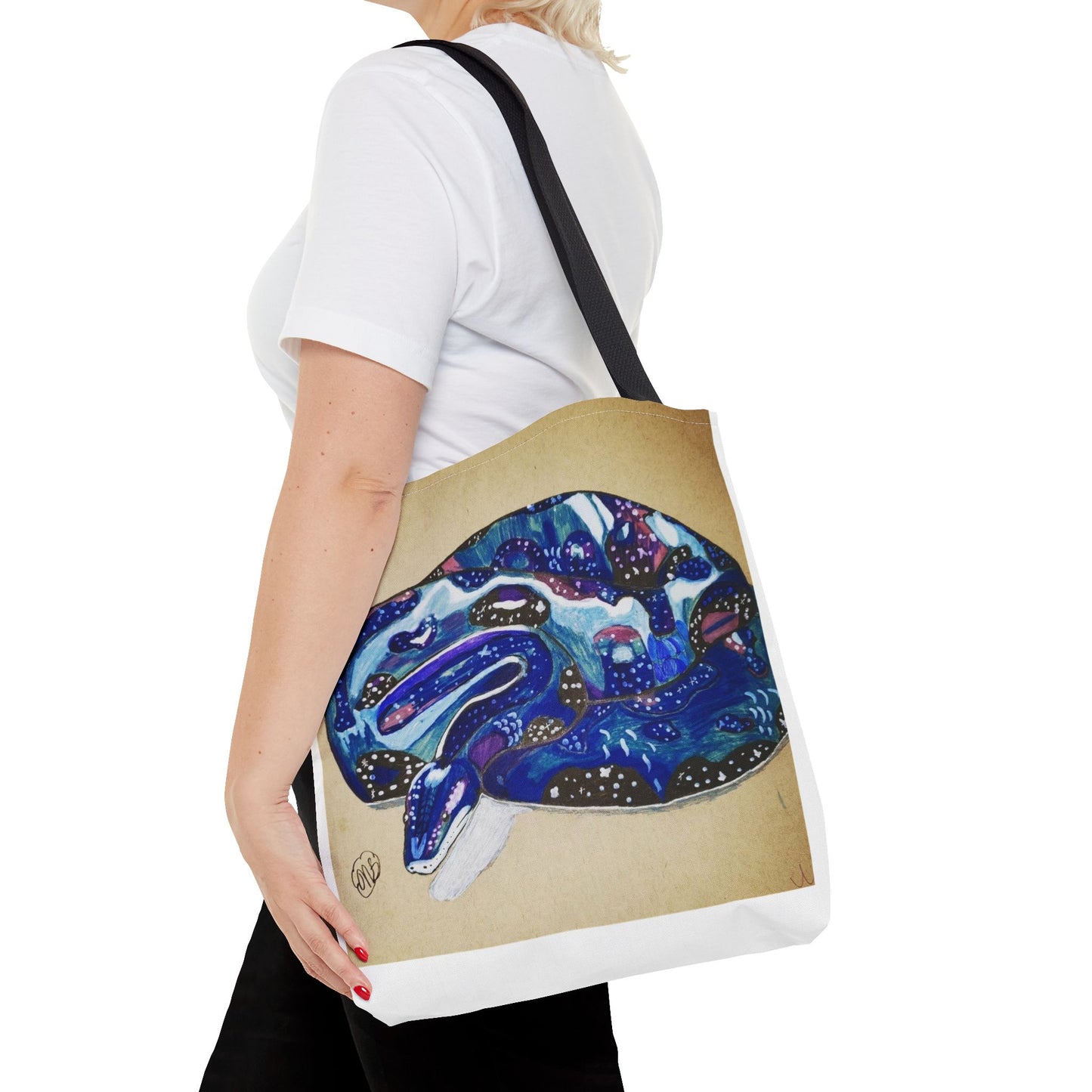 Vibrant Artistic Snake Tote Bag, Unique Eco-Friendly Bag, Perfect for Shopping, Beach, Travel, Art Lovers Gift