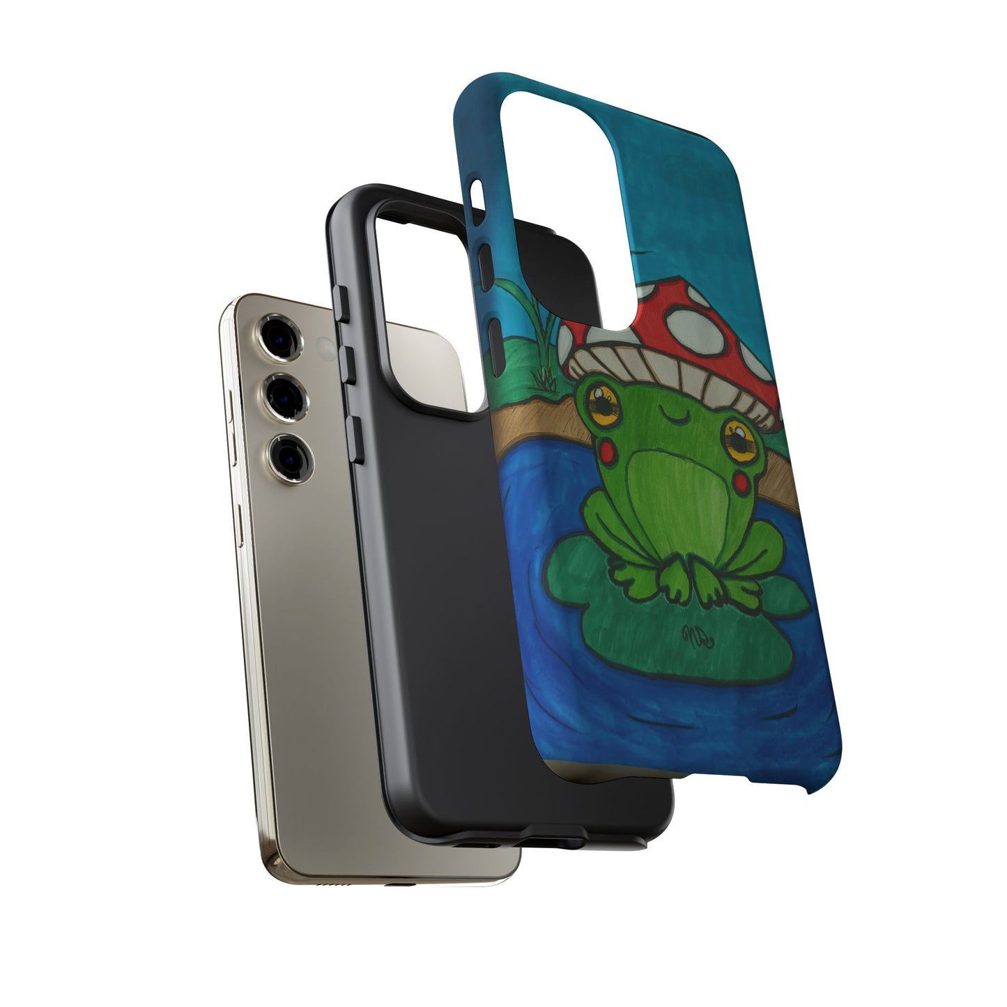 Frog Design Phone Case - Cute Nature Lover Gift, Green Frog Tough Cases for Dog Lovers, Kids, Birthday, Eco-Friendly Gift
