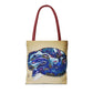Vibrant Artistic Snake Tote Bag, Unique Eco-Friendly Bag, Perfect for Shopping, Beach, Travel, Art Lovers Gift