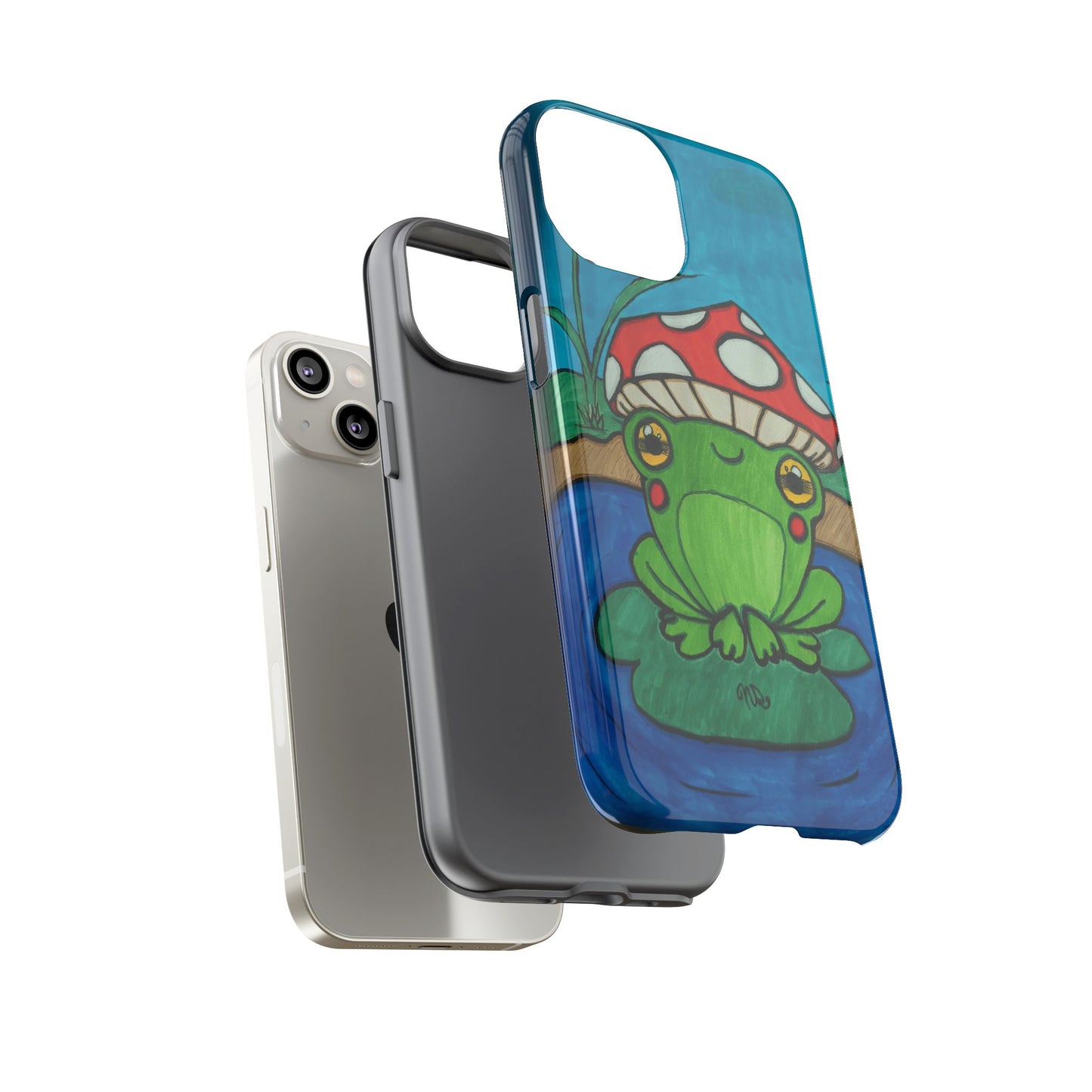 Frog Design Phone Case - Cute Nature Lover Gift, Green Frog Tough Cases for Dog Lovers, Kids, Birthday, Eco-Friendly Gift