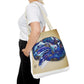 Vibrant Artistic Snake Tote Bag, Unique Eco-Friendly Bag, Perfect for Shopping, Beach, Travel, Art Lovers Gift