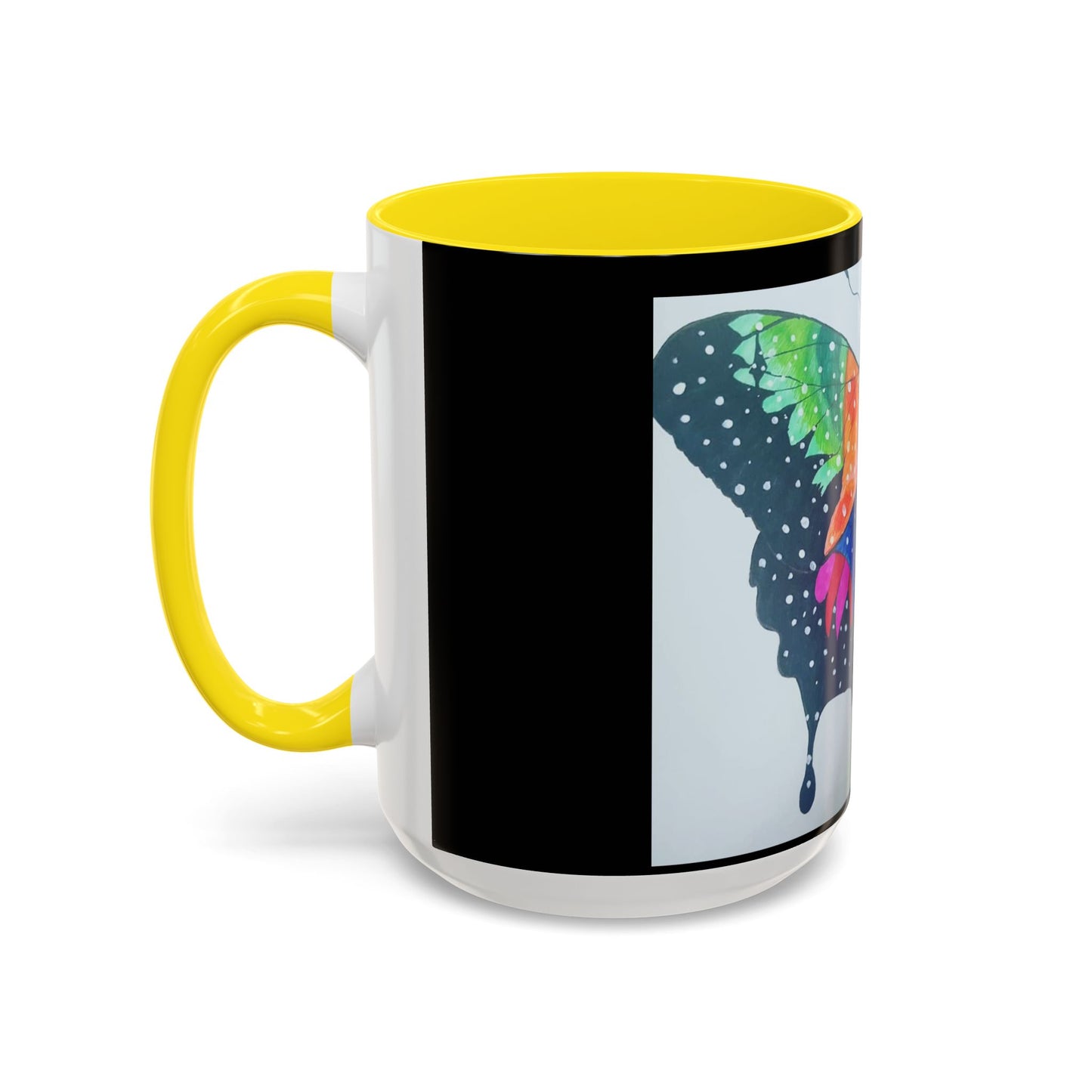 Colorful Butterfly Accent Coffee Mug, Inspirational Gift for Nature Lovers, Artistic Ceramic Cup, Perfect for Home & Office