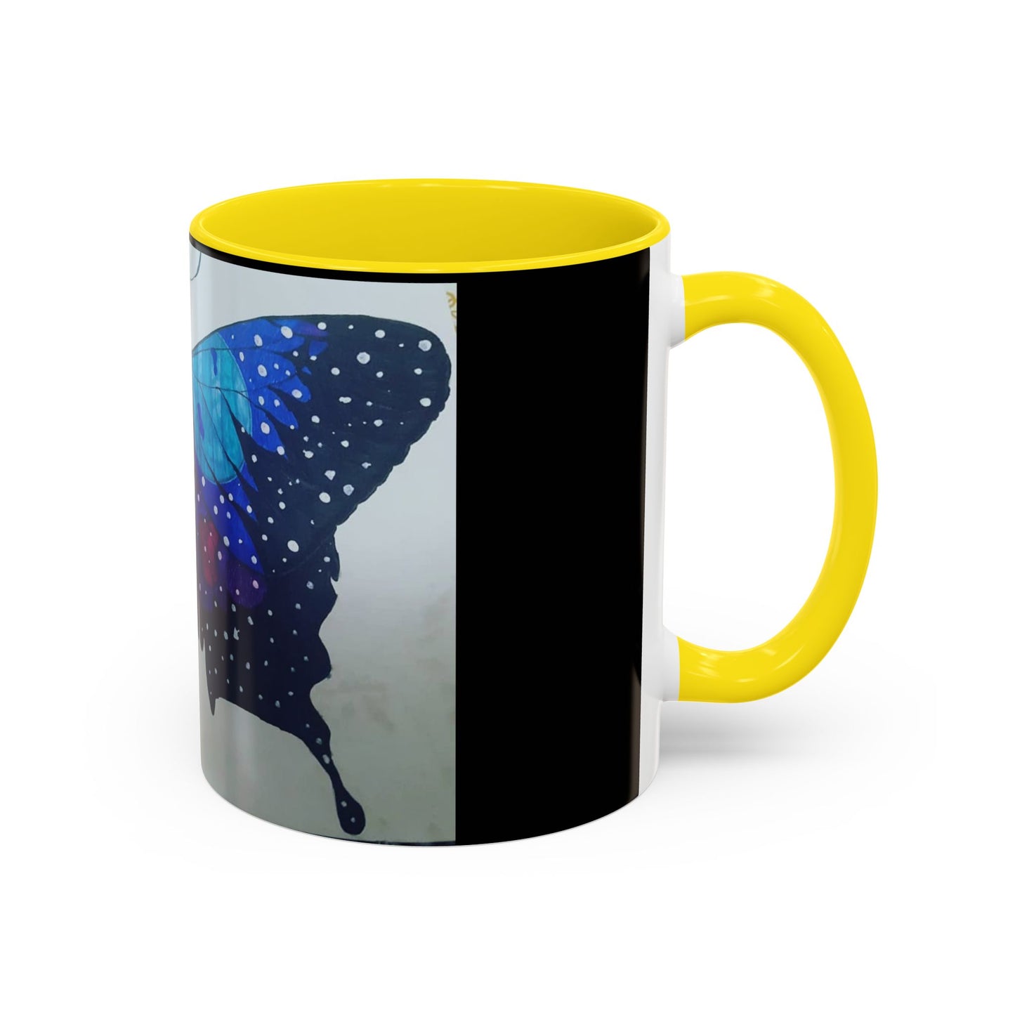 Colorful Butterfly Accent Coffee Mug, Inspirational Gift for Nature Lovers, Artistic Ceramic Cup, Perfect for Home & Office