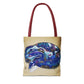 Vibrant Artistic Snake Tote Bag, Unique Eco-Friendly Bag, Perfect for Shopping, Beach, Travel, Art Lovers Gift