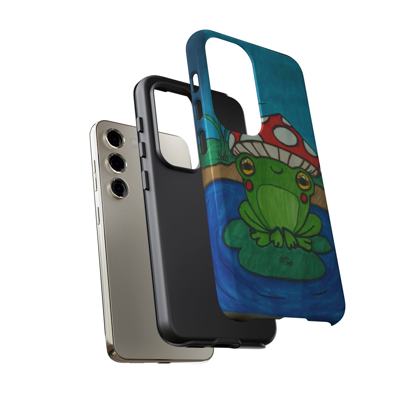 Frog Design Phone Case - Cute Nature Lover Gift, Green Frog Tough Cases for Dog Lovers, Kids, Birthday, Eco-Friendly Gift