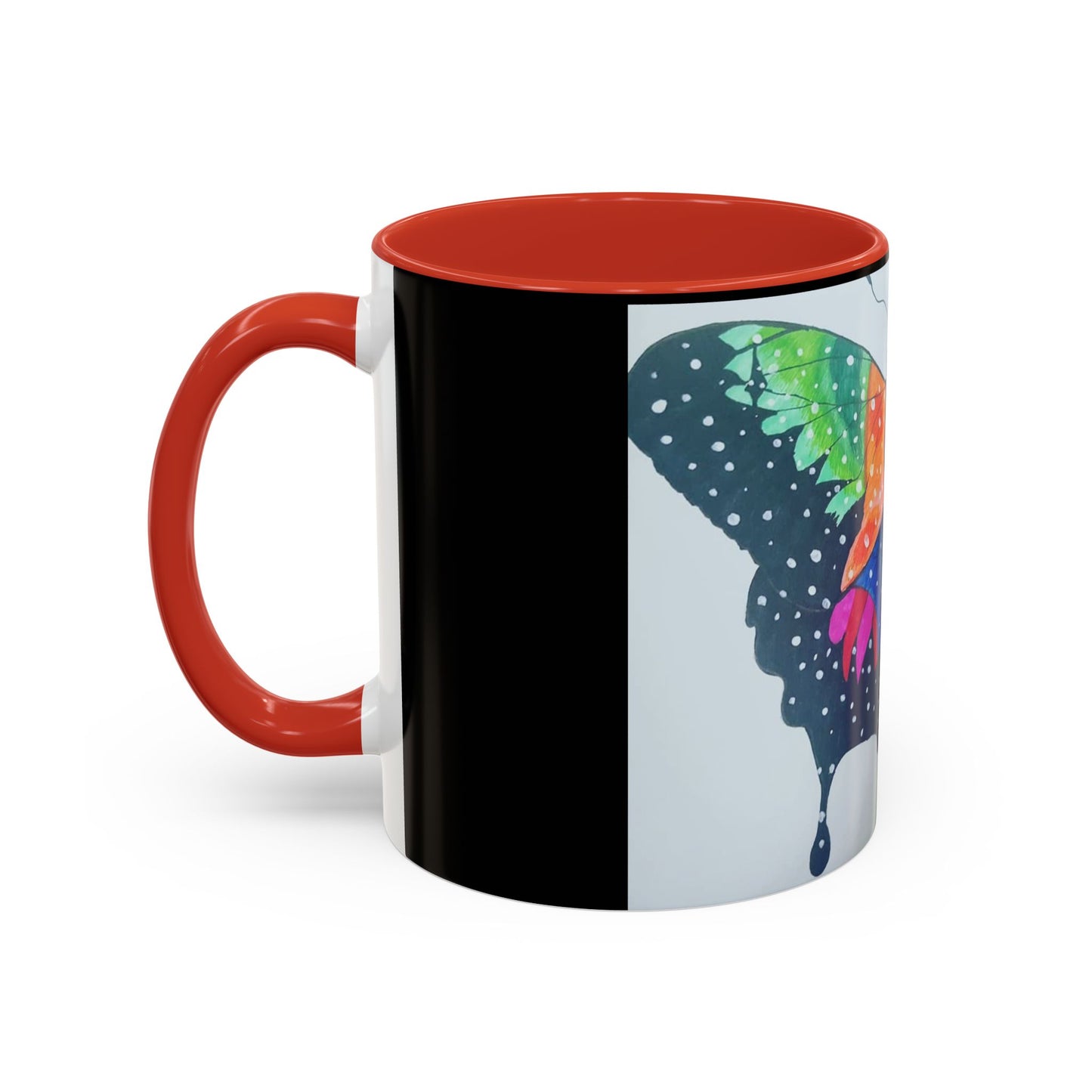Colorful Butterfly Accent Coffee Mug, Inspirational Gift for Nature Lovers, Artistic Ceramic Cup, Perfect for Home & Office