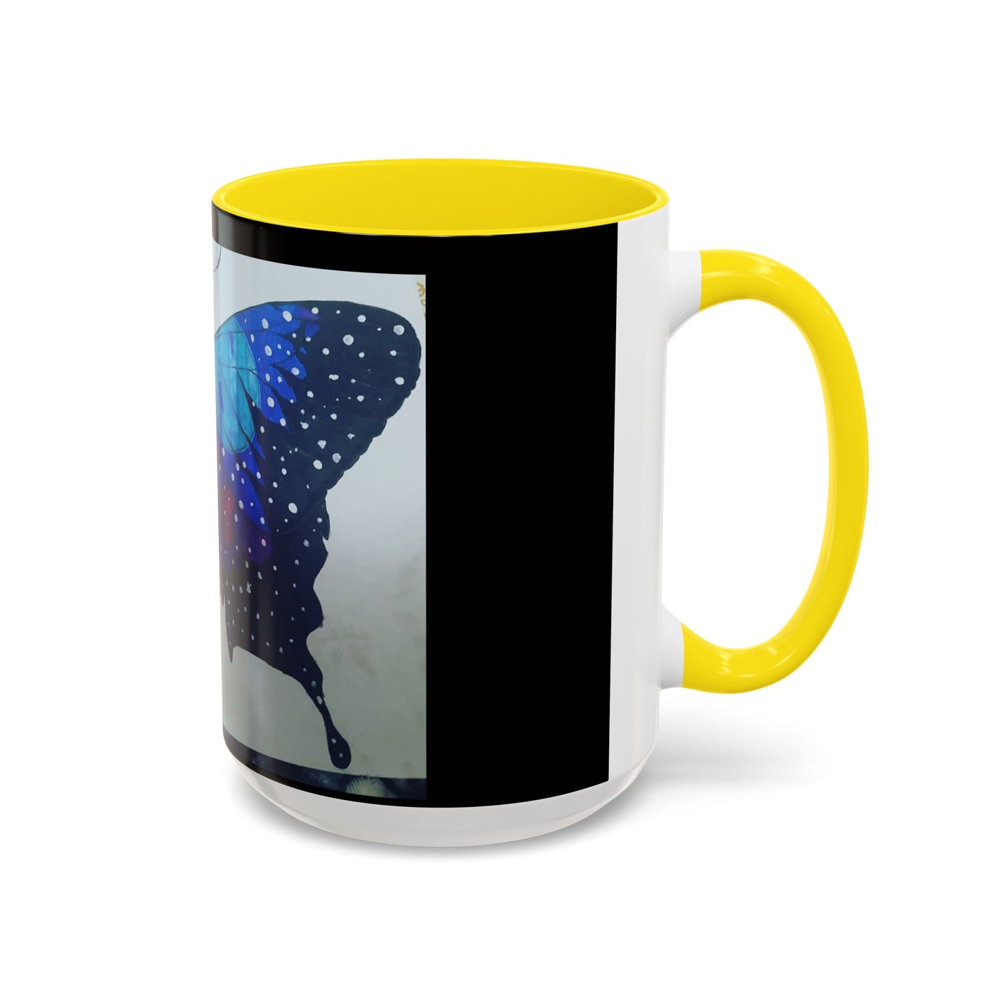 Colorful Butterfly Accent Coffee Mug, Inspirational Gift for Nature Lovers, Artistic Ceramic Cup, Perfect for Home & Office