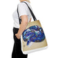 Vibrant Artistic Snake Tote Bag, Unique Eco-Friendly Bag, Perfect for Shopping, Beach, Travel, Art Lovers Gift