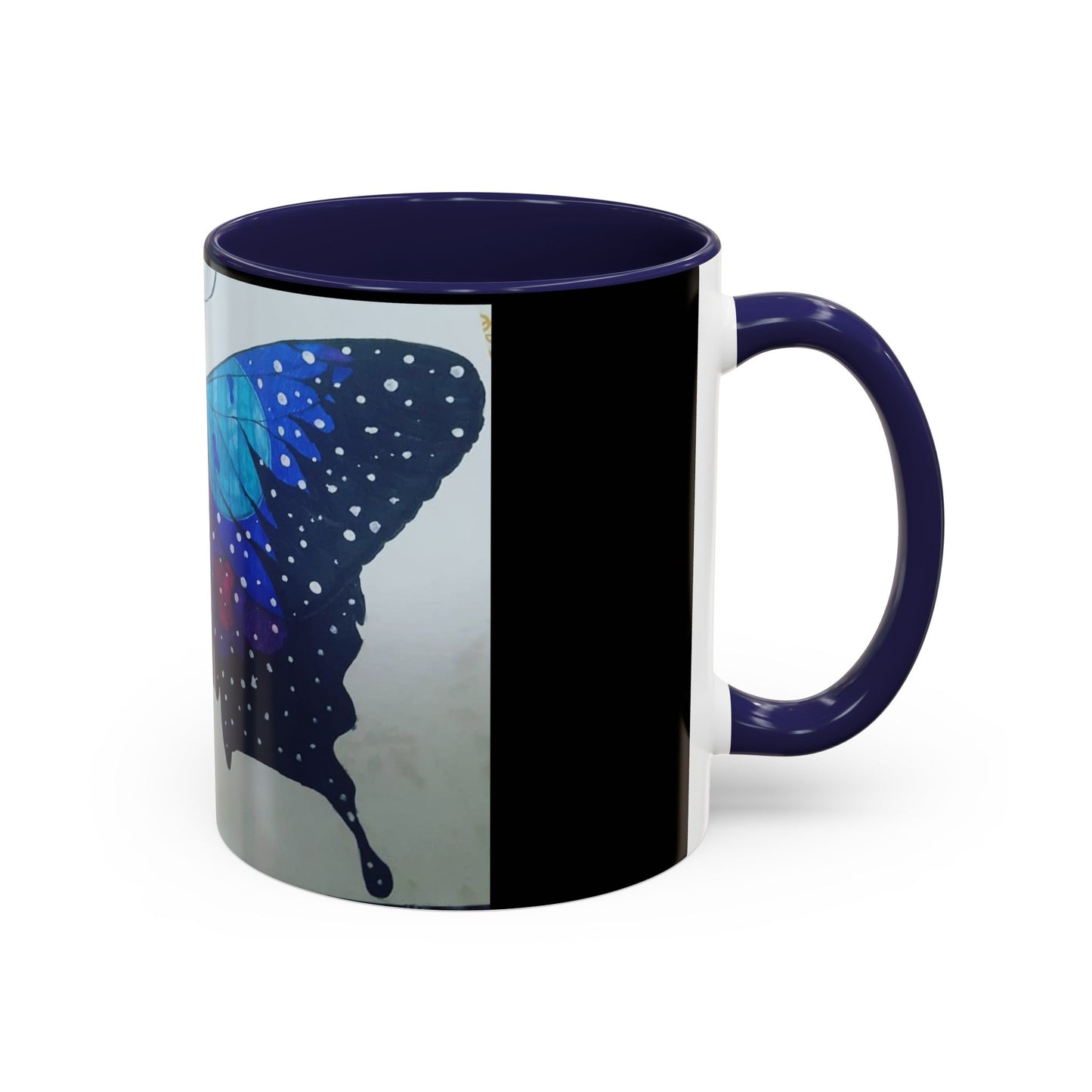 Colorful Butterfly Accent Coffee Mug, Inspirational Gift for Nature Lovers, Artistic Ceramic Cup, Perfect for Home & Office