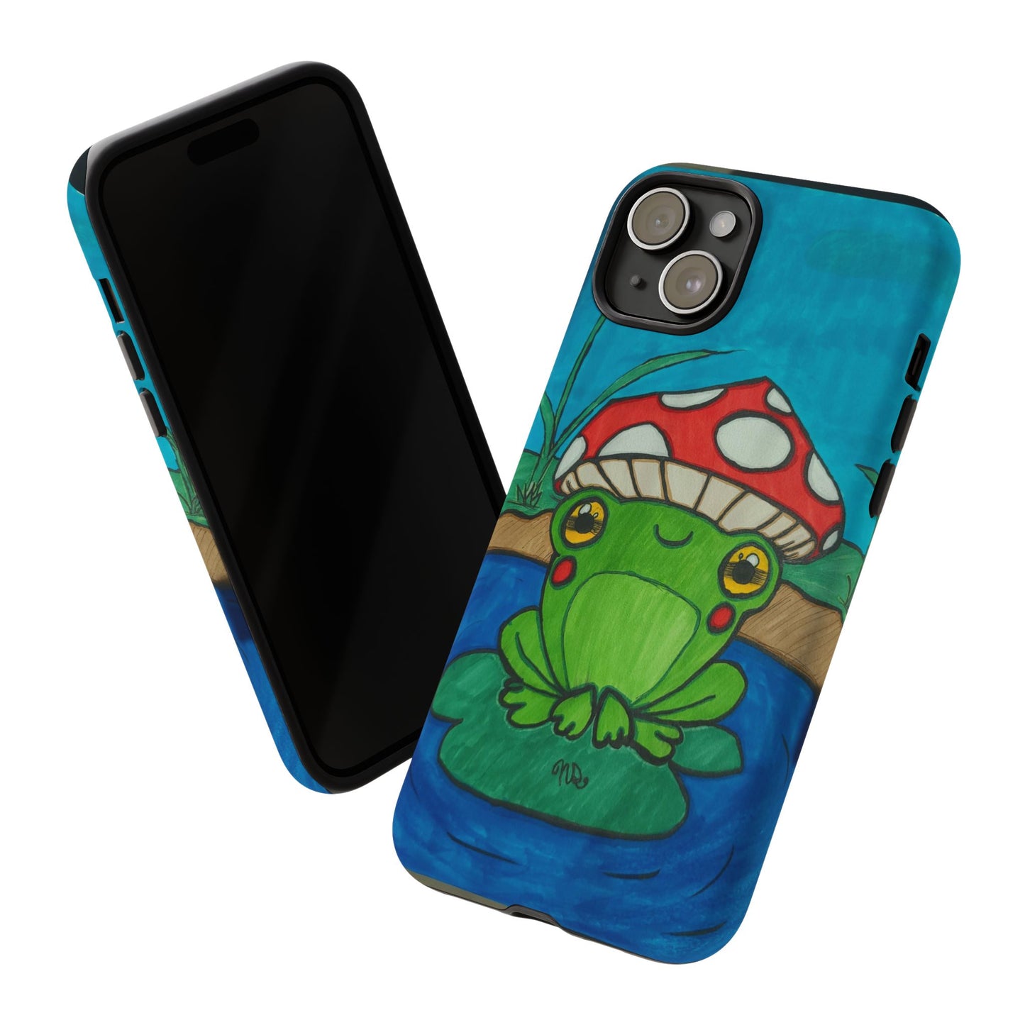Frog Design Phone Case - Cute Nature Lover Gift, Green Frog Tough Cases for Dog Lovers, Kids, Birthday, Eco-Friendly Gift