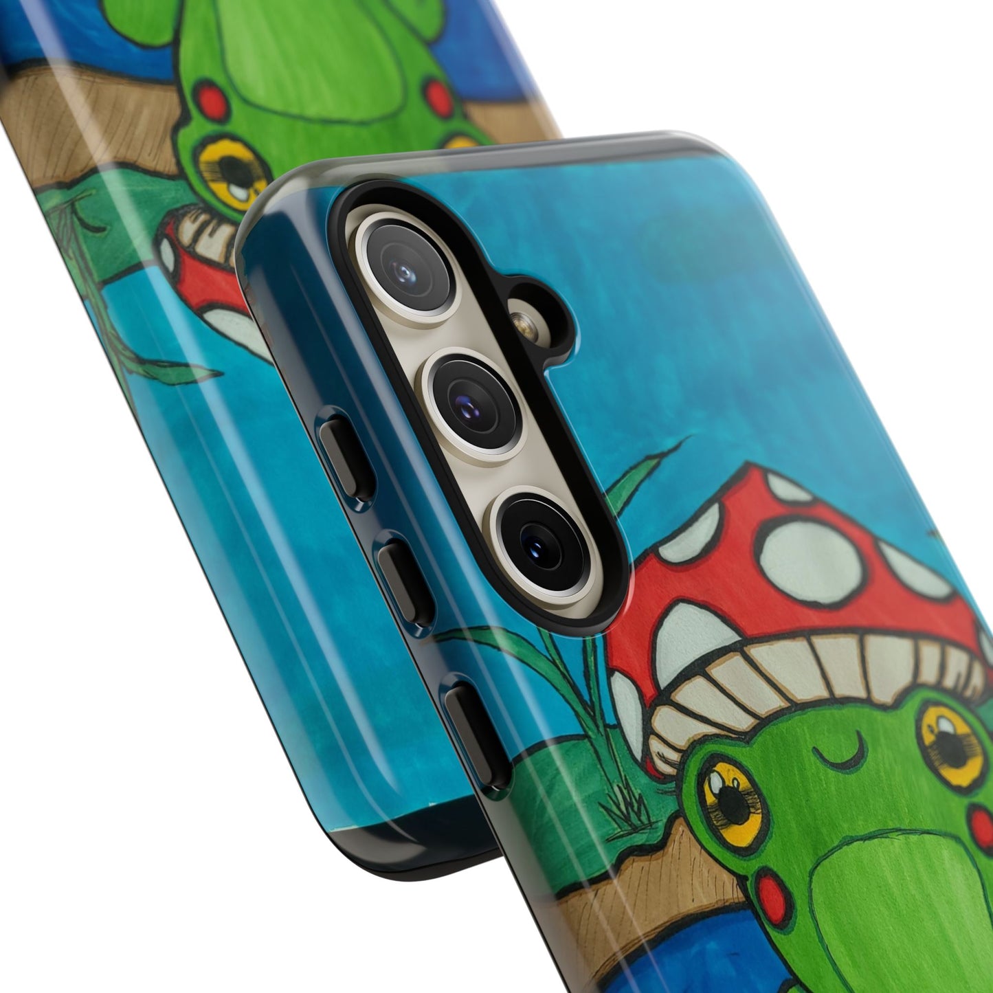 Frog Design Phone Case - Cute Nature Lover Gift, Green Frog Tough Cases for Dog Lovers, Kids, Birthday, Eco-Friendly Gift