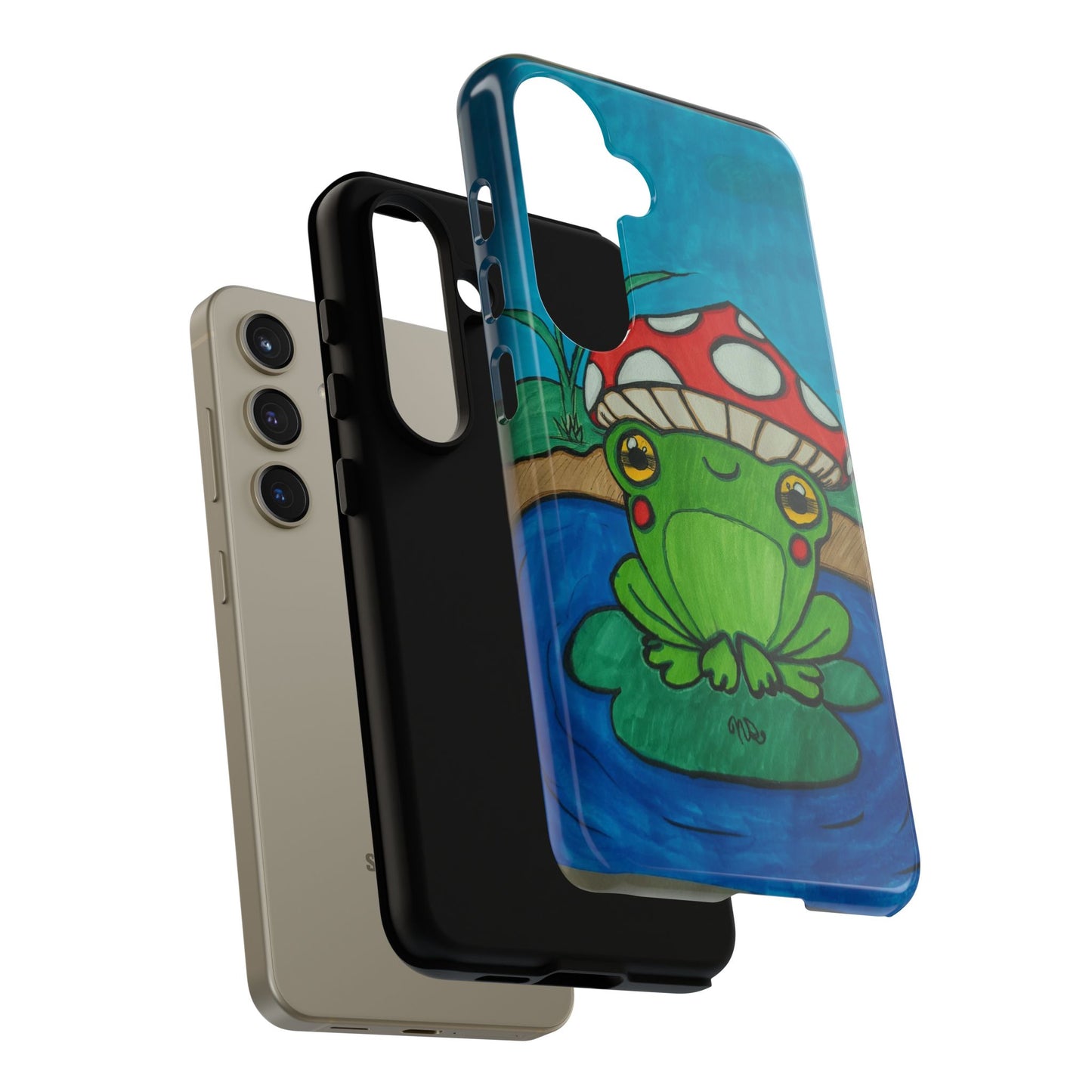Frog Design Phone Case - Cute Nature Lover Gift, Green Frog Tough Cases for Dog Lovers, Kids, Birthday, Eco-Friendly Gift