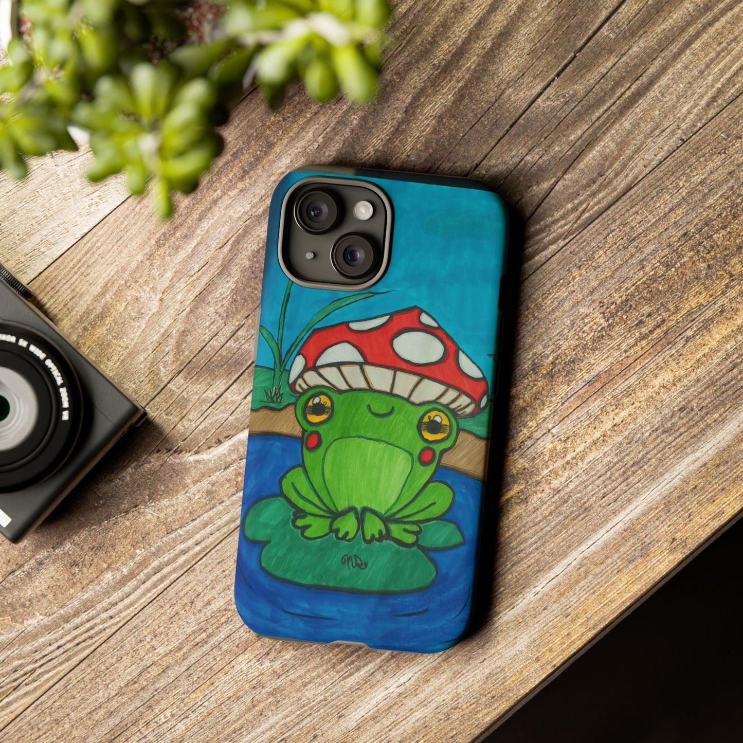 Frog Design Phone Case - Cute Nature Lover Gift, Green Frog Tough Cases for Dog Lovers, Kids, Birthday, Eco-Friendly Gift