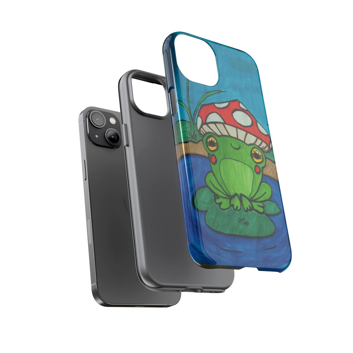 Frog Design Phone Case - Cute Nature Lover Gift, Green Frog Tough Cases for Dog Lovers, Kids, Birthday, Eco-Friendly Gift