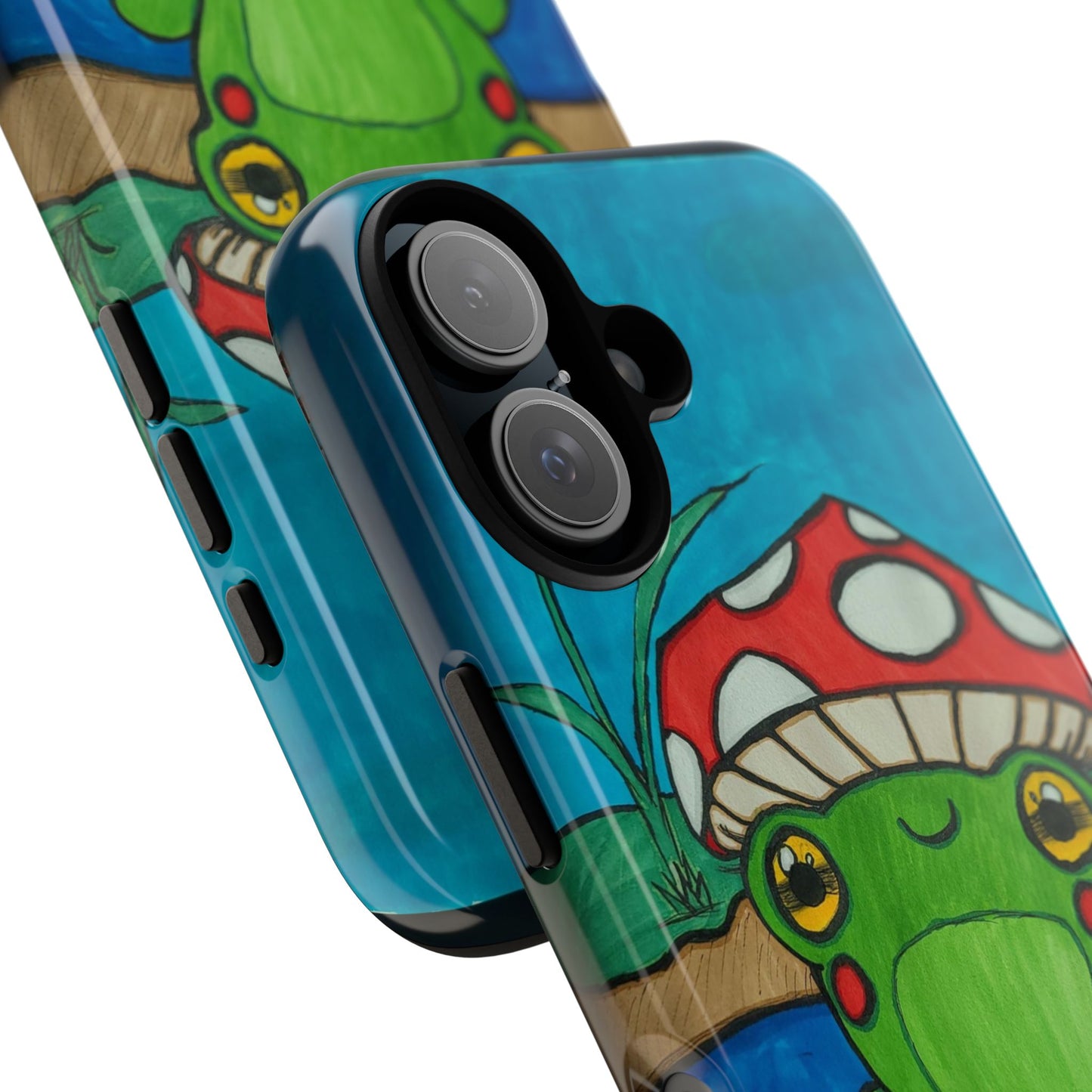Frog Design Phone Case - Cute Nature Lover Gift, Green Frog Tough Cases for Dog Lovers, Kids, Birthday, Eco-Friendly Gift