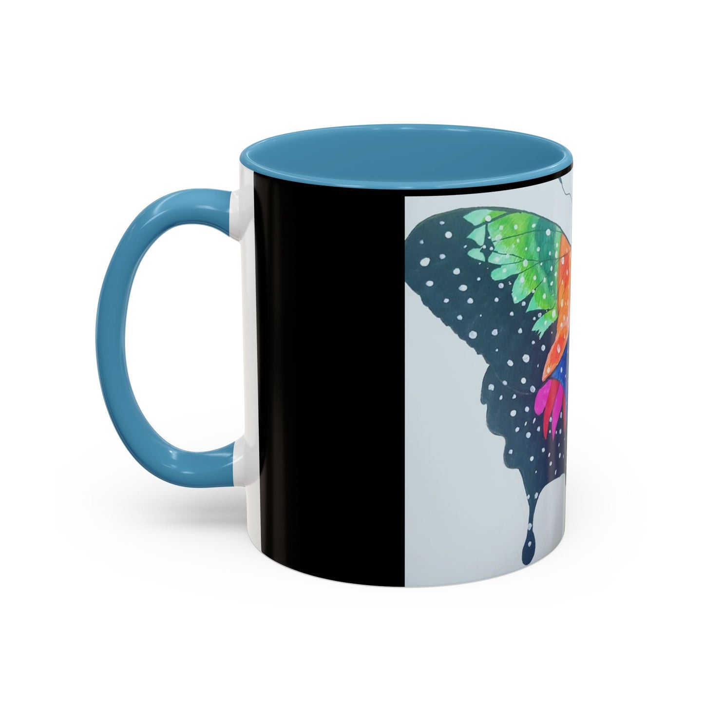Colorful Butterfly Accent Coffee Mug, Inspirational Gift for Nature Lovers, Artistic Ceramic Cup, Perfect for Home & Office