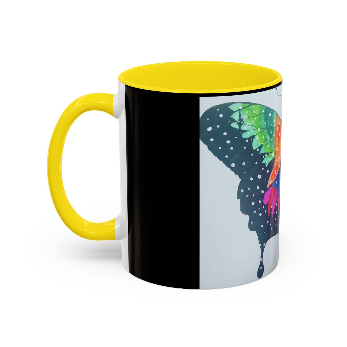 Colorful Butterfly Accent Coffee Mug, Inspirational Gift for Nature Lovers, Artistic Ceramic Cup, Perfect for Home & Office