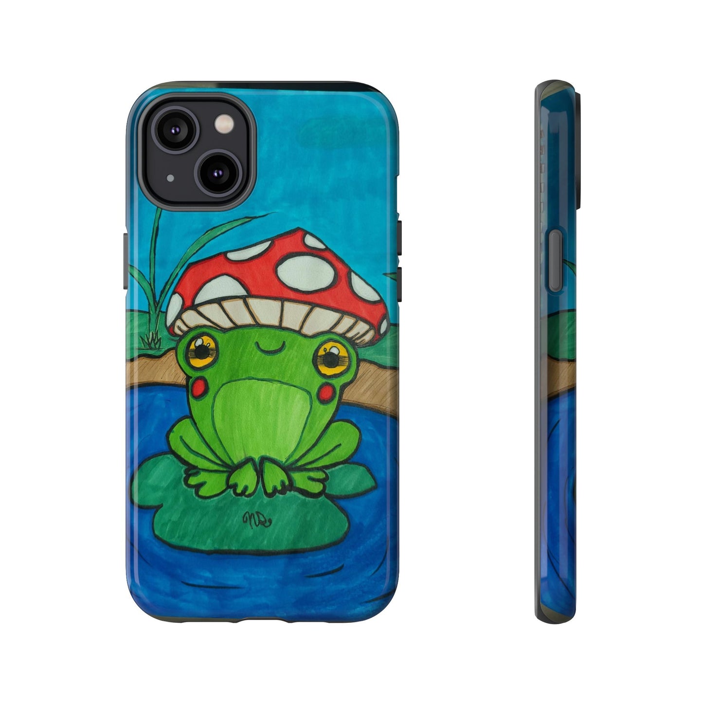 Frog Design Phone Case - Cute Nature Lover Gift, Green Frog Tough Cases for Dog Lovers, Kids, Birthday, Eco-Friendly Gift