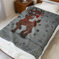 Cozy Christmas Plush Blanket, Holiday Gift, Winter Decor, Reindeer Design, Warm Throw, Merry Christmas Blanket