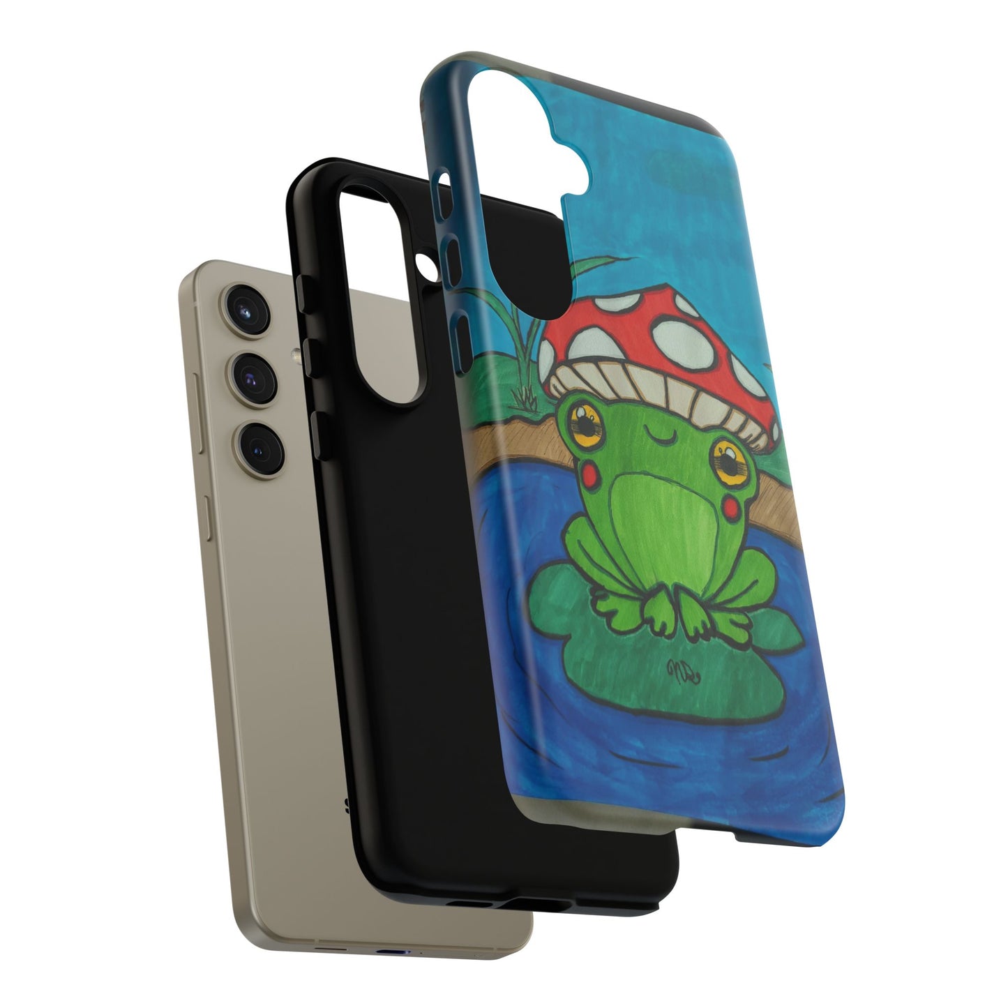 Frog Design Phone Case - Cute Nature Lover Gift, Green Frog Tough Cases for Dog Lovers, Kids, Birthday, Eco-Friendly Gift