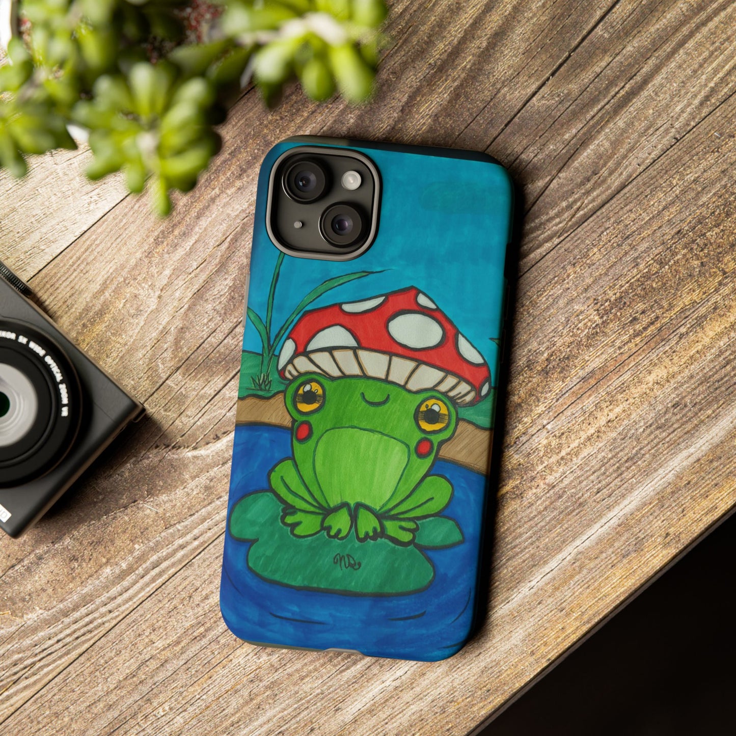 Frog Design Phone Case - Cute Nature Lover Gift, Green Frog Tough Cases for Dog Lovers, Kids, Birthday, Eco-Friendly Gift