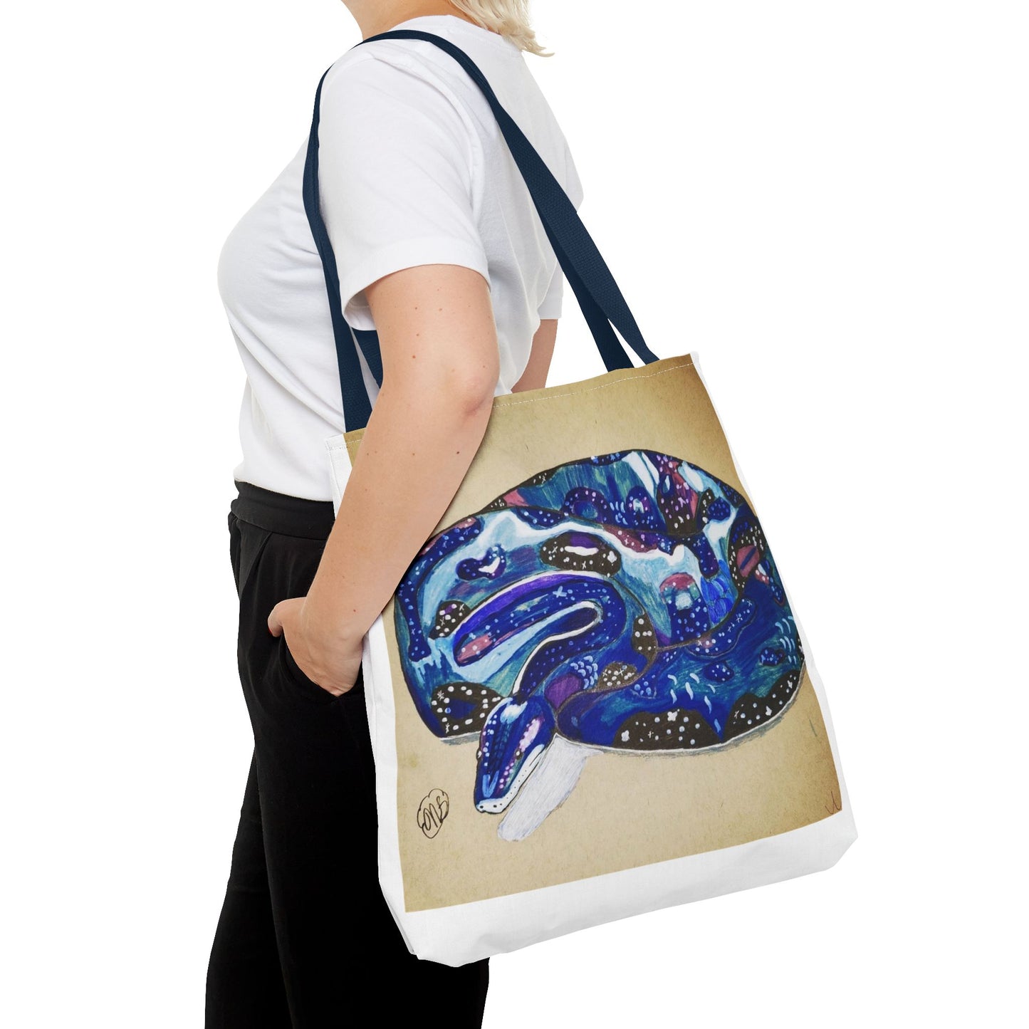 Vibrant Artistic Snake Tote Bag, Unique Eco-Friendly Bag, Perfect for Shopping, Beach, Travel, Art Lovers Gift
