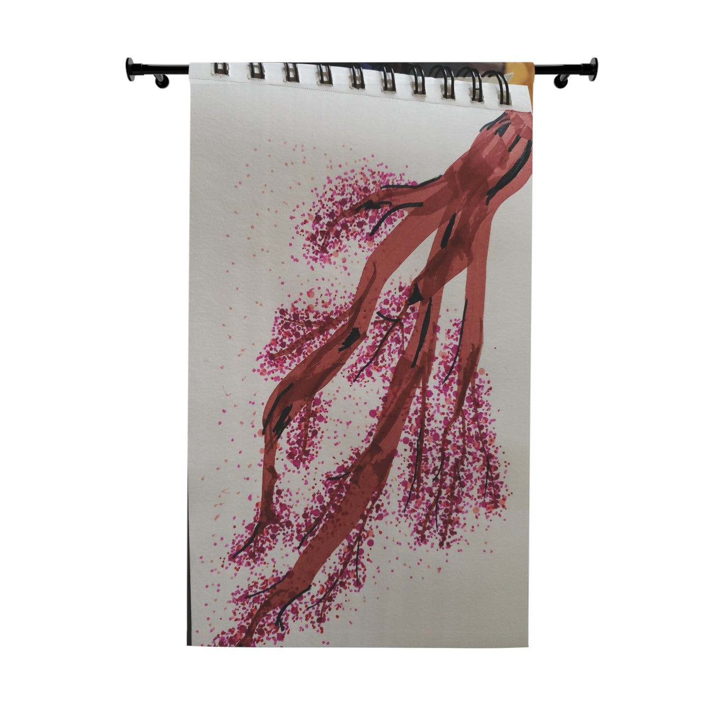 Elegant Floral Window Curtains, Modern Home Decor, Room Divider, Privacy Drapes, Spring Aesthetic, Hand-Painted Design