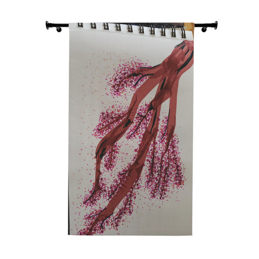 Elegant Floral Window Curtains, Modern Home Decor, Room Divider, Privacy Drapes, Spring Aesthetic, Hand-Painted Design