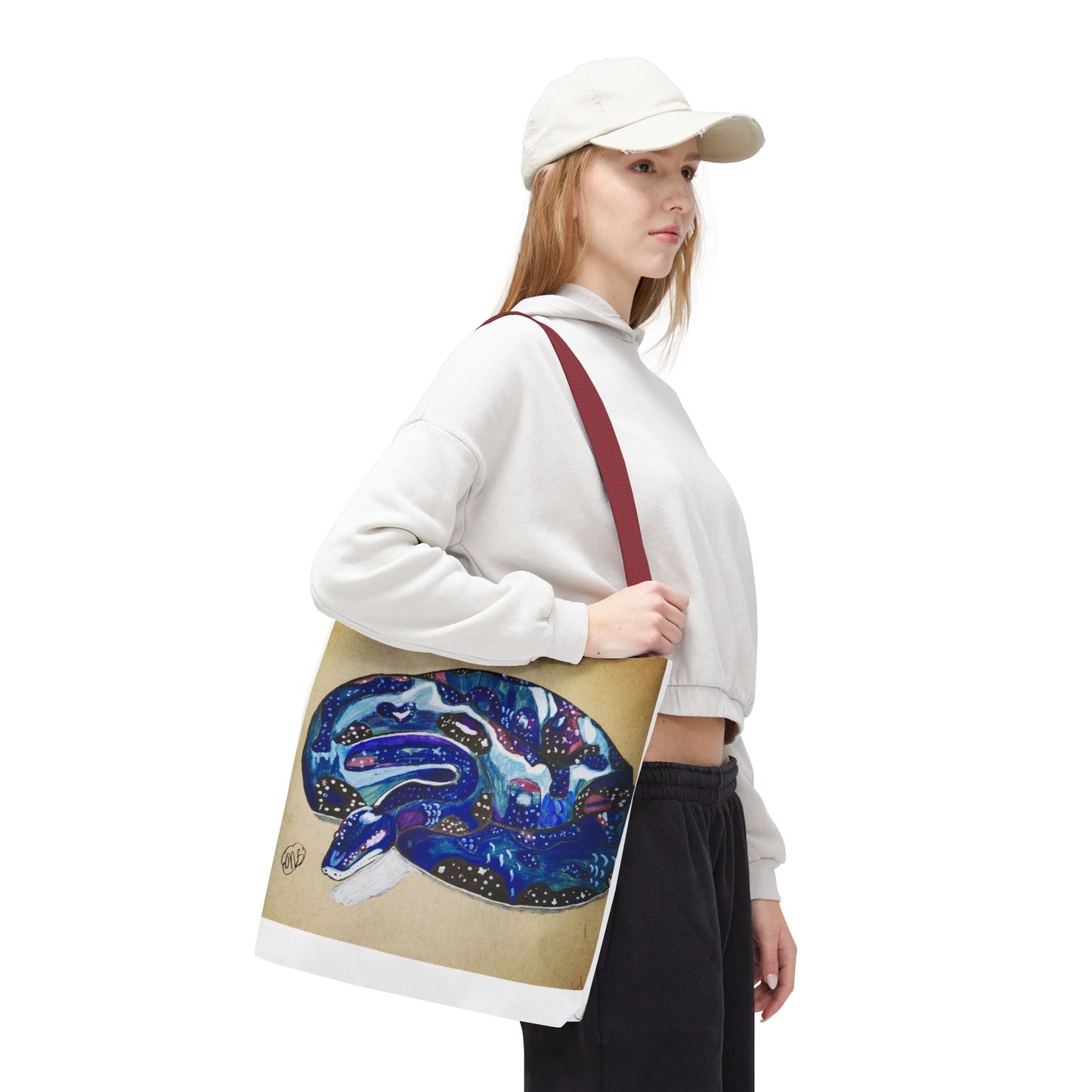 Vibrant Artistic Snake Tote Bag, Unique Eco-Friendly Bag, Perfect for Shopping, Beach, Travel, Art Lovers Gift